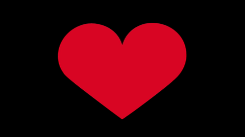 Illustration of a red heart against a black background