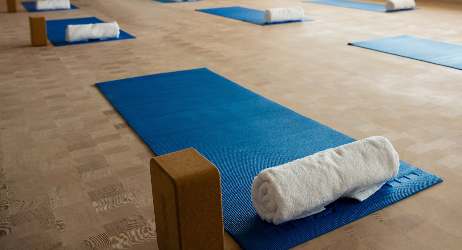 Yoga mats in Integrative Health and Wellbeing's multipurpose room