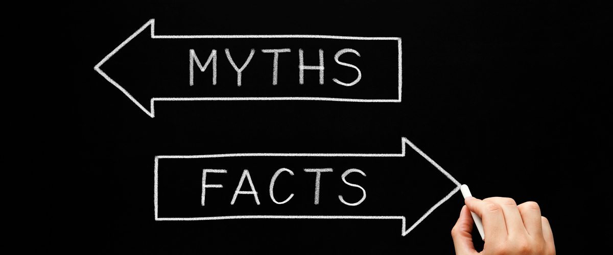 An illustration depicting myths and facts