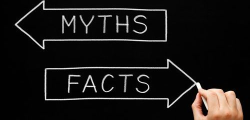 An illustration depicting myths and facts