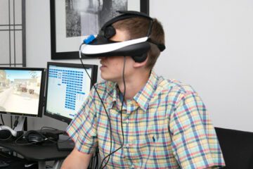 Patient using VR to help with PTSD