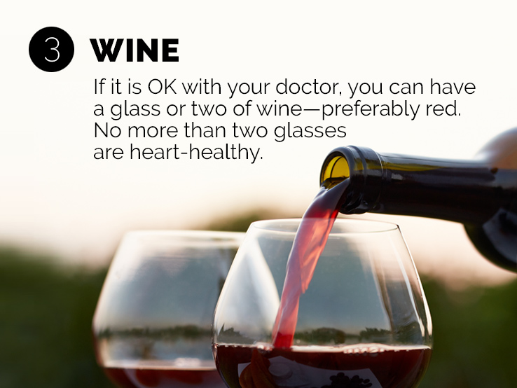 Text saying no more than two glasses of wine