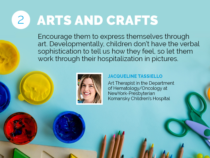 Text explaining why arts and crafts can help kids in the hospital express themselves