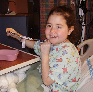 A photo of Lauren waiting for a donor heart to become available at NewYork-Presbyterian Morgan Stanley Children’s Hospital