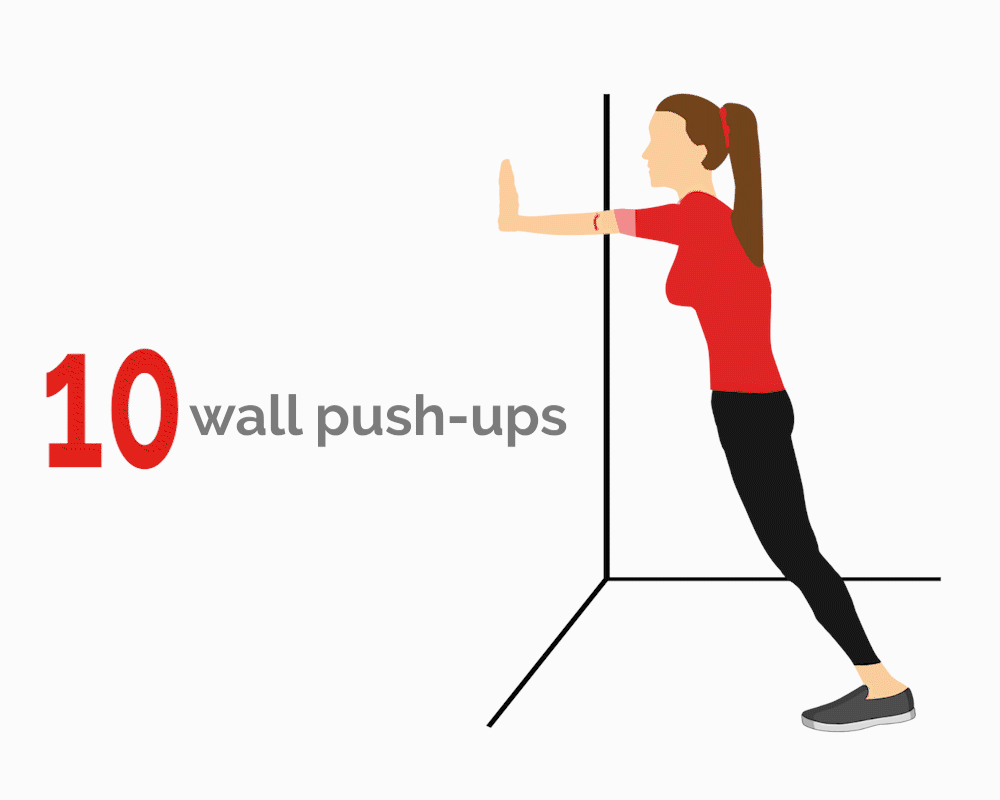 animation of how to do wall push ups