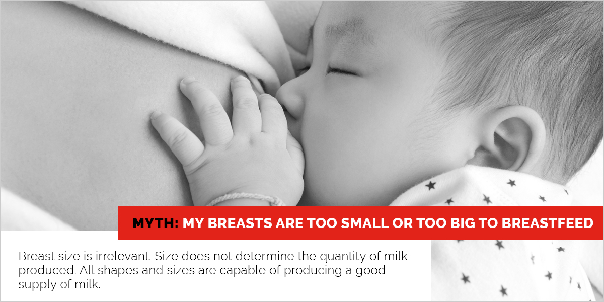 Myth: My breasts are too small or too big to breastfeed
