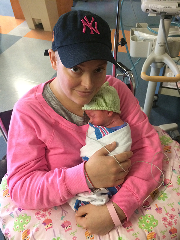Kristin McKinley with daughter Emma. Kristin learned she had acute myeloid leukemia while pregnant with Emma.