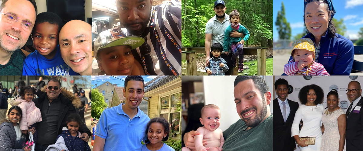 Grid of NYP fathers with their children.