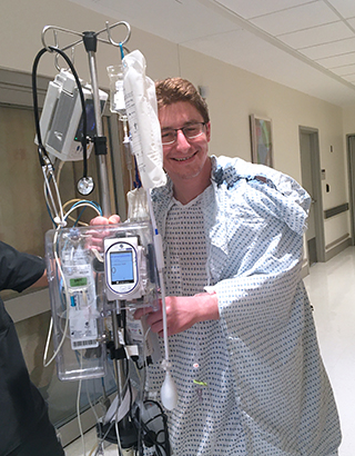 Altruistic liver donor Will Lindberg after his organ transplant at at NewYork-Presbyterian/Weill Cornell Medical Center.