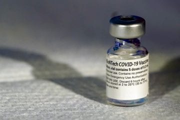 Vial of COVID-19 vaccine.