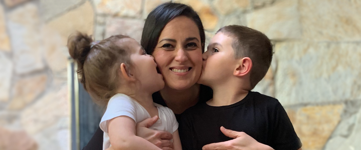 Cancer survivor Alessandra Savo and her two children