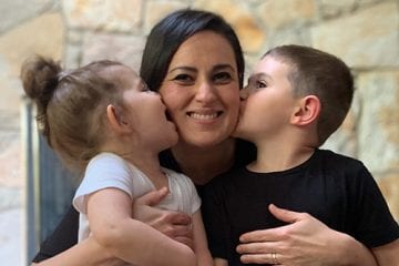 Cancer survivor Alessandra Savo and her two children