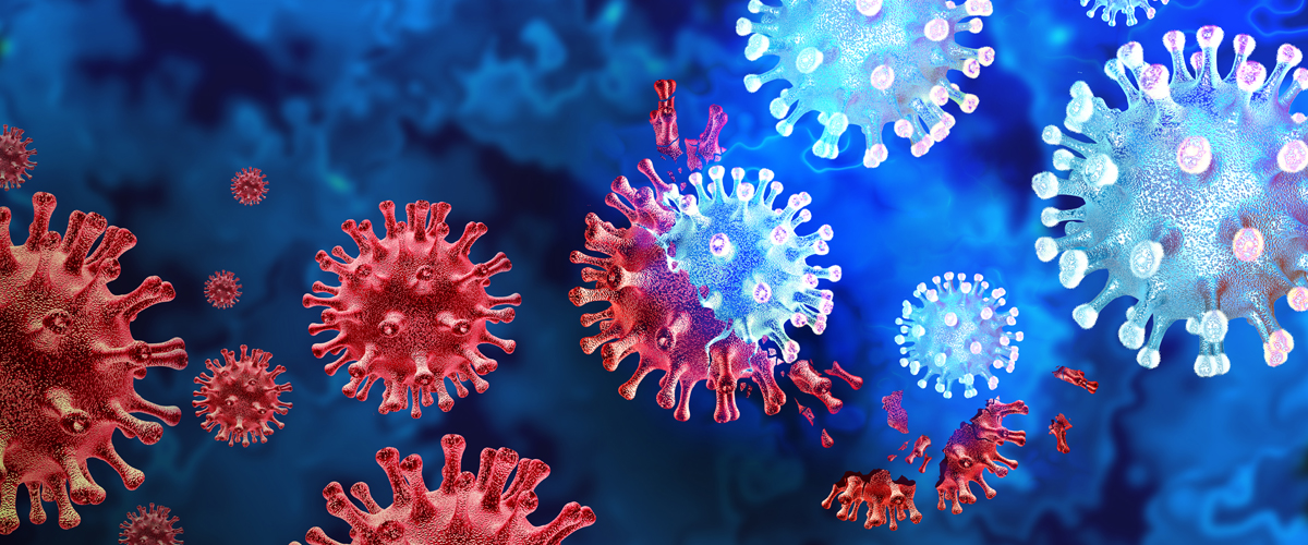 illustration of coronavirus representing omicron subvariant ba.2