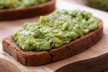 Toast topped with avocado