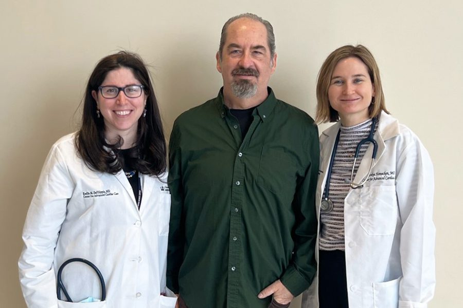 Tim with members of his care team, cardiologists Dr. Ersilia DeFilippis and Dr. Carolyn Hennecken.