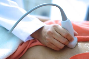 A doctor performs an ultrasound of the heart to determine ejection fraction